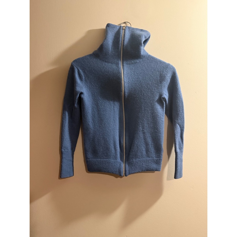 Polo Golf Ralph Lauren Washable Cashmere Full Zip Funnel Neck Sweater Blue XS